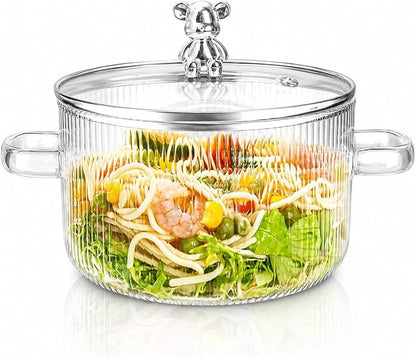 Olla De Vidrio Borosilicato 1.8L🍲 + ENVÍO GRATIS 🎁