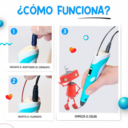 KIDSY® Bolígrafo Impresión 3D + ENVÍO GRATIS 🎁