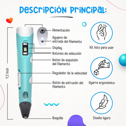 KIDSY® Bolígrafo Impresión 3D + ENVÍO GRATIS 🎁