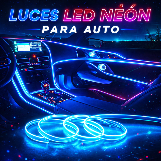 LUCES LED NEON PARA INTERIOR DE AUTO + ENVÍO GRATIS 🎁