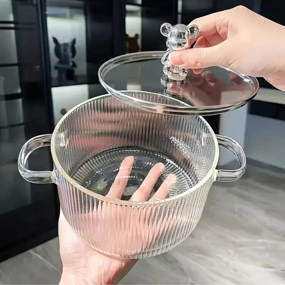 Olla De Vidrio Borosilicato 1.8L🍲 + ENVÍO GRATIS 🎁