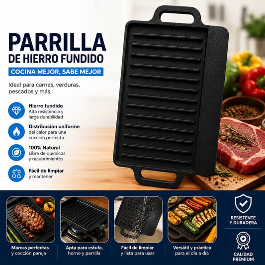 PARRILLA VOLKANA REVERSIBLE 2 EN 1